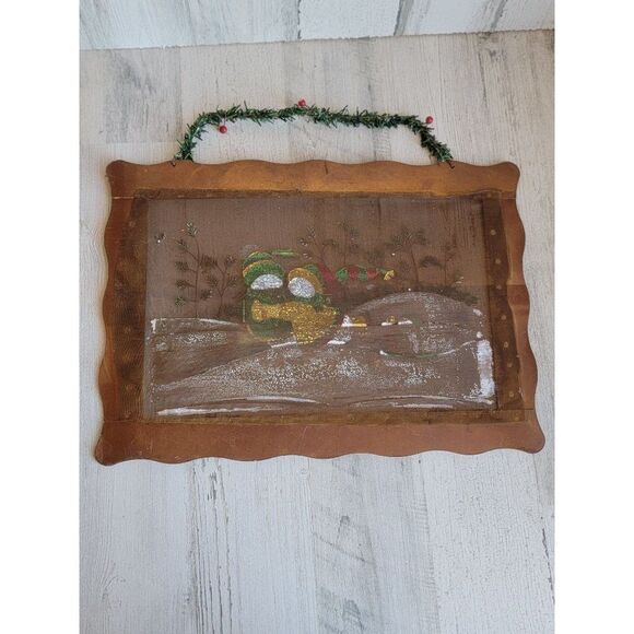 Metal snowman family ice skating picture frame Xmas wall decor - Picture 10 of 11